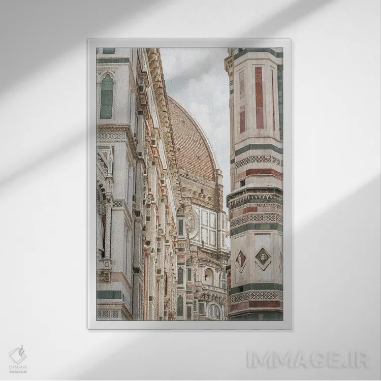 تابلو دکوراتیو Florence Italy II,کلیسای دومو، فلورانس، ایتالیا ۲ اثر هنریکه شنک - نمای قابدار سفید