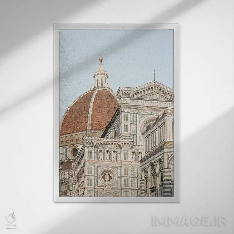 تابلو دکوراتیو Florence Italy,کلیسای دومو، فلورانس، ایتالیا اثر هنریکه شنک - نمای قابدار سفید