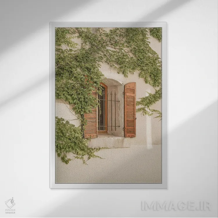 تابلو دکوراتیو کرکره پنجره فرانسوی اثر هنریکه شنک - نمای قابدار سفید