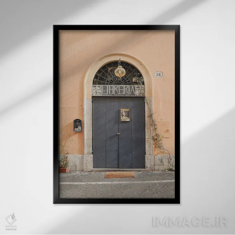 تابلو دکوراتیو درب کتابفروشی اثر هنریکه شنک - نمای قابدار مشکی
