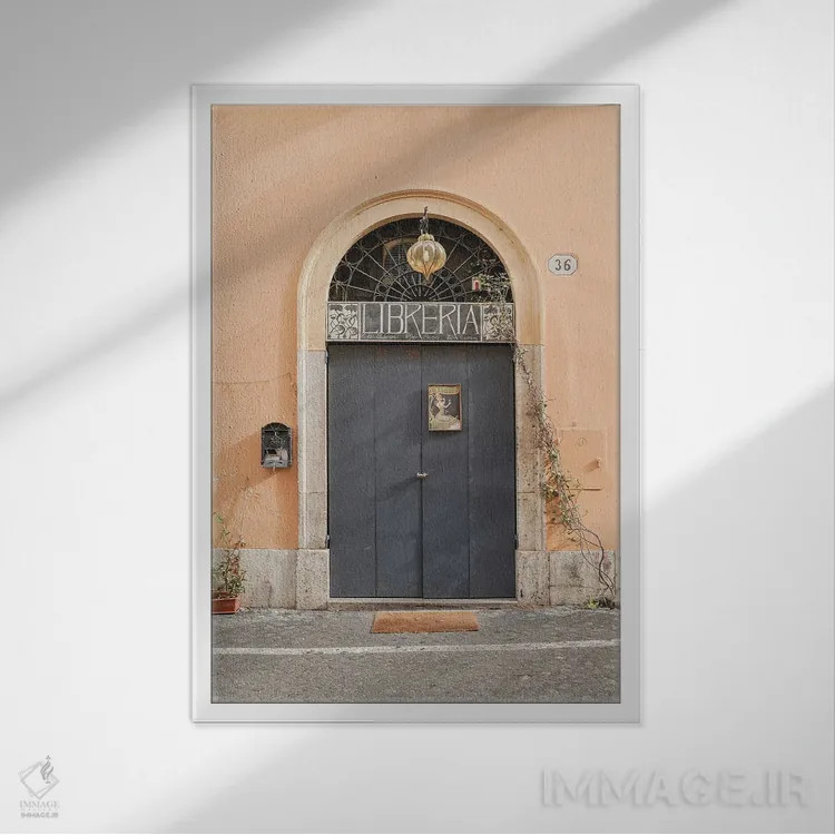 تابلو دکوراتیو درب کتابفروشی اثر هنریکه شنک - نمای قابدار سفید
