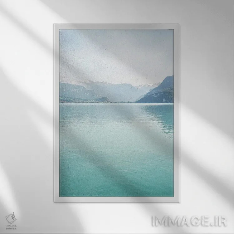 تابلو دکوراتیو دریاچه برینتس در سوئیس اثر هنریکه شنک - نمای قابدار سفید