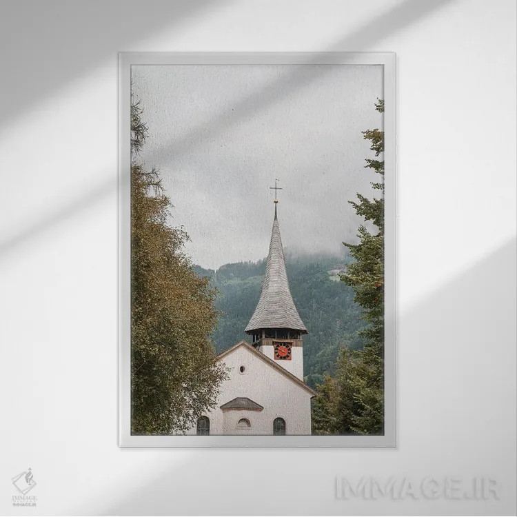 تابلو دکوراتیو Switzerland,کلیسای لاتربرونن، سوئیس اثر هنریکه شنک - نمای قابدار سفید