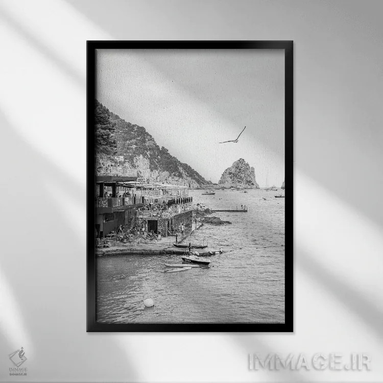 تابلو دکوراتیو روز ساحلی کاپری اثر هنریکه شنک - نمای قابدار مشکی