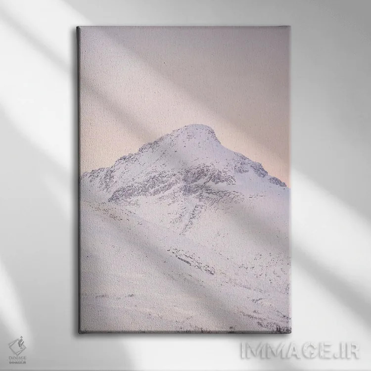 تابلو دکوراتیو غروب در کوهستان اثر هنریکه شنک - نمای روبهرو روی دیوار