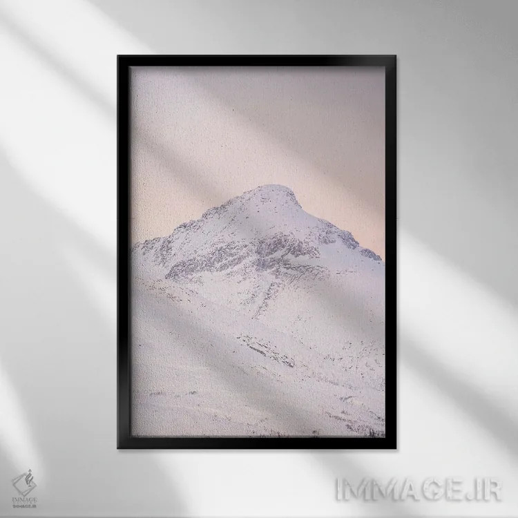 تابلو دکوراتیو غروب در کوهستان اثر هنریکه شنک - نمای قابدار مشکی