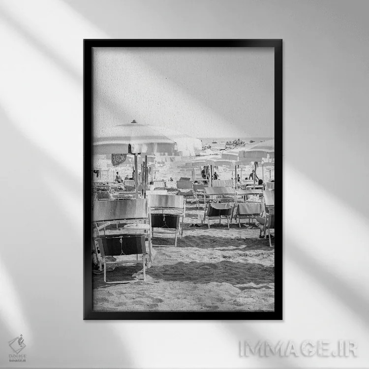 تابلو دکوراتیو ساحل ایتالیایی اثر هنریکه شنک - نمای قابدار مشکی