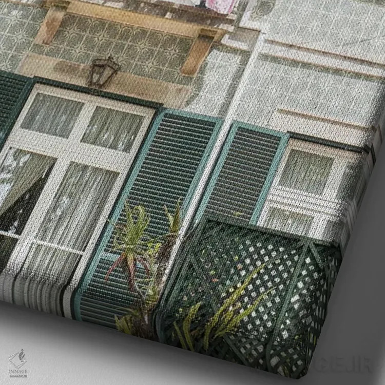 تابلو دکوراتیو روز رختشویی در سینترا اثر هنریکه شنک - نمای نزدیک بافت بوم