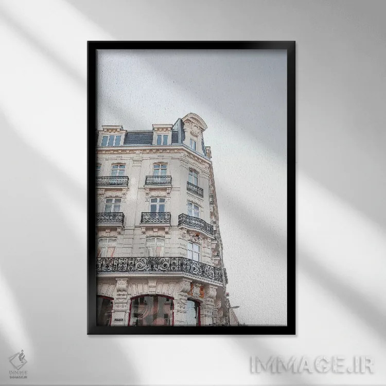 تابلو دکوراتیو معماری پاریسی اثر هنریکه شنک - نمای قابدار مشکی