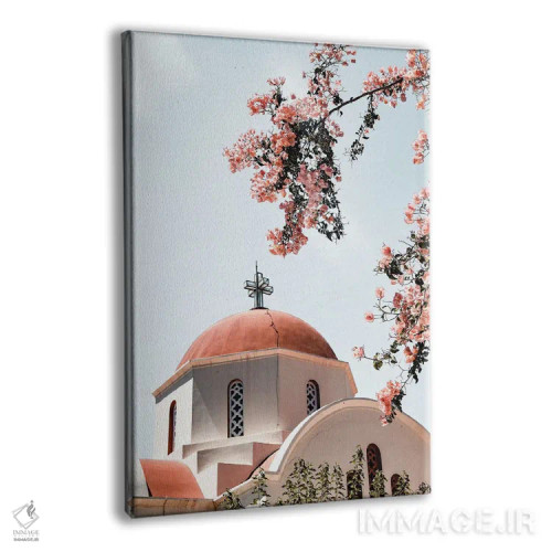 تابلو دکوراتیو کلیسای سفید در یونان اثر هنریکه شنک - نمای پرسپکتیو محصول