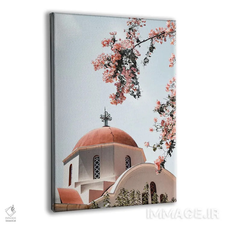 تابلو دکوراتیو کلیسای سفید در یونان اثر هنریکه شنک - نمای پرسپکتیو محصول