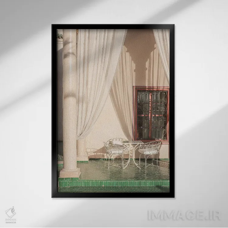 تابلو دکوراتیو تابستان در مراکش اثر هنریکه شنک - نمای قابدار مشکی