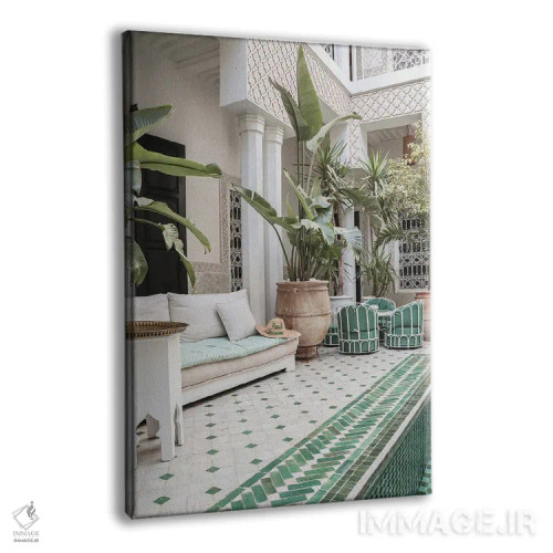 تابلو دکوراتیو ریاض گرمسیری در مراکش اثر هنریکه شنک - نمای پرسپکتیو محصول