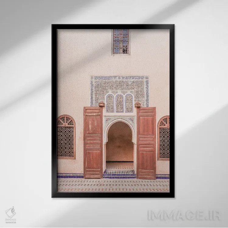 تابلو دکوراتیو درب کاخ باهیا اثر هنریکه شنک - نمای قابدار مشکی