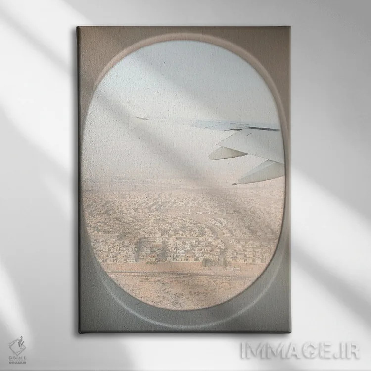 تابلو دکوراتیو نمای هوایی پاستلی اثر هنریکه شنک - نمای روبهرو روی دیوار