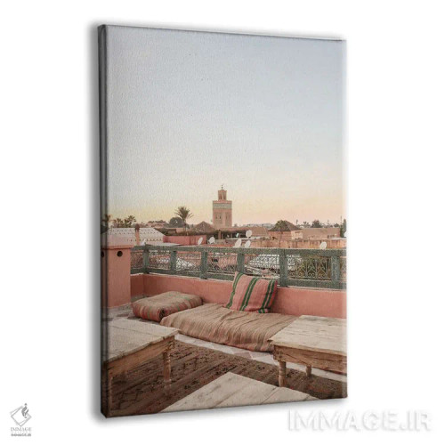 تابلو دکوراتیو غروب در مراکش اثر هنریکه شنک - نمای پرسپکتیو محصول