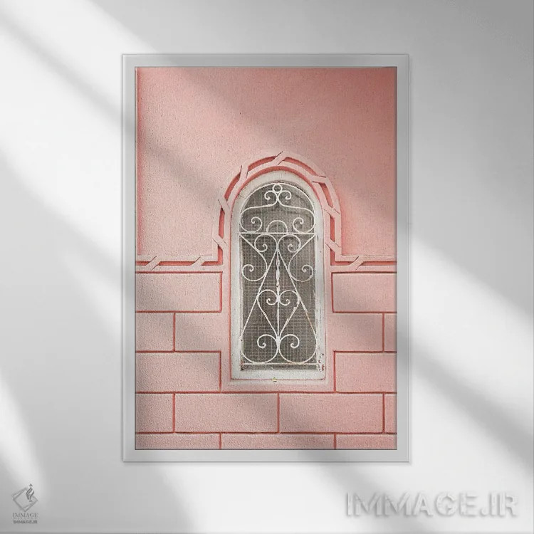 تابلو دکوراتیو دیوار صورتی اثر هنریکه شنک - نمای قابدار سفید