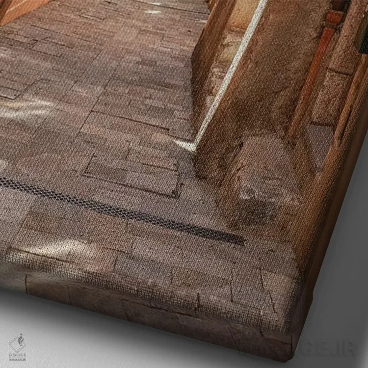 تابلو دکوراتیو France,خیابان رنگارنگ در منتون، فرانسه اثر هنریکه شنک - نمای نزدیک بافت بوم