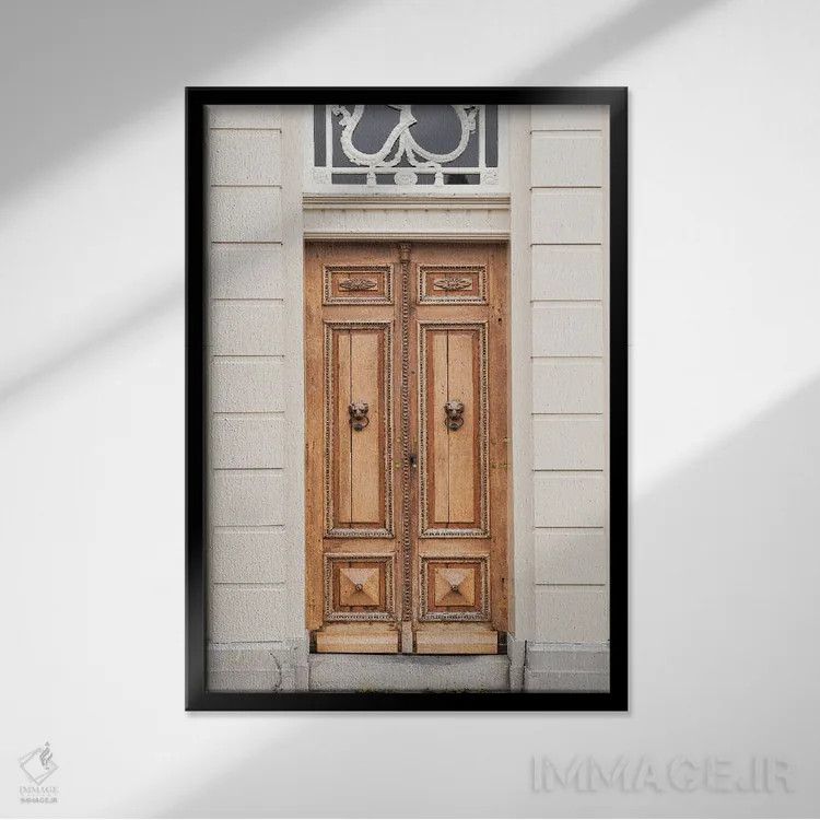 تابلو دکوراتیو درب جلوی چوبی در هلند اثر هنریکه شنک - نمای قابدار مشکی