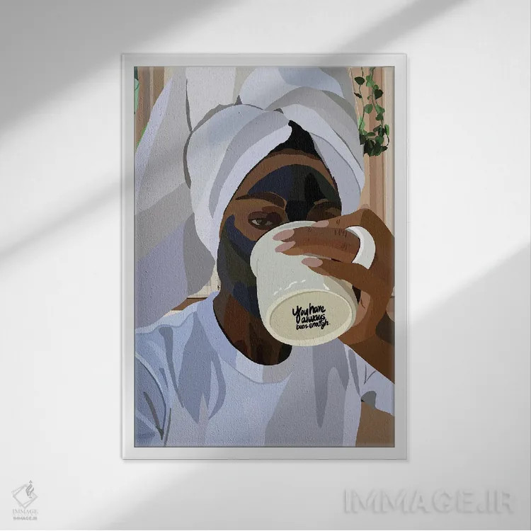 تابلو دکوراتیو کافی است اثر آرت پی سی ئی - نمای قابدار سفید