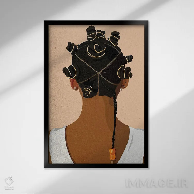 تابلو دکوراتیو گره بانتو اثر آرت پی سی ئی - نمای قابدار مشکی