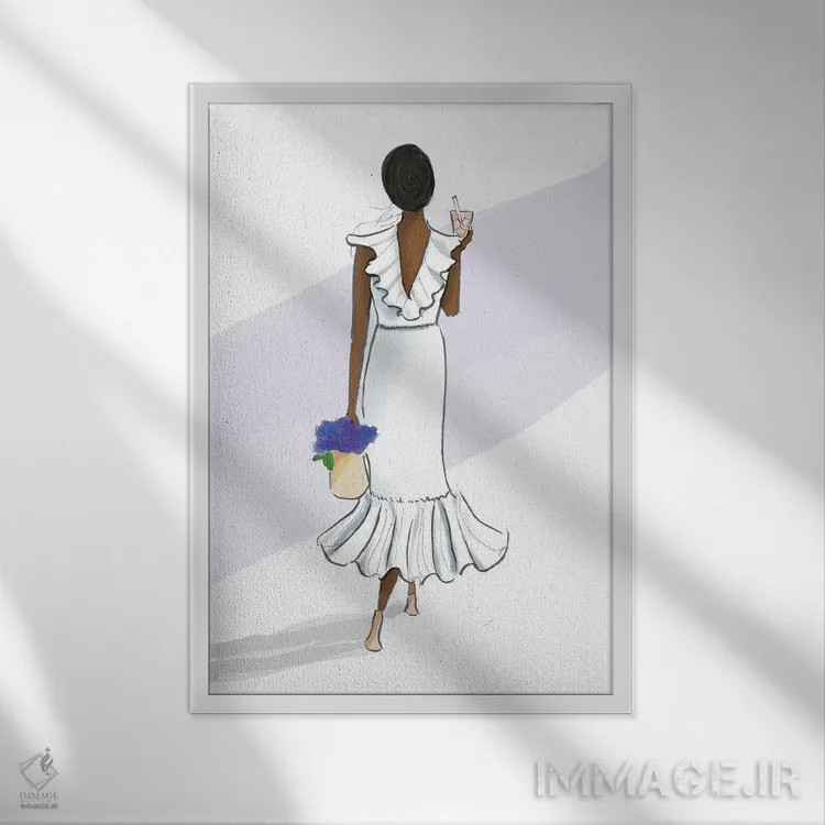 تابلو دکوراتیو حس تابستانی اثر هدر استیلافسن - نمای قابدار سفید