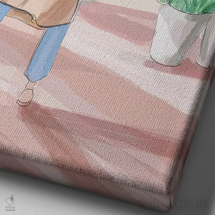 تابلو دکوراتیو گاری گل اثر هدر استیلافسن - نمای نزدیک بافت بوم