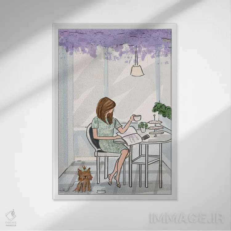 تابلو دکوراتیو آخر هفته در آبن لندن اثر هدر استیلافسن - نمای قابدار سفید