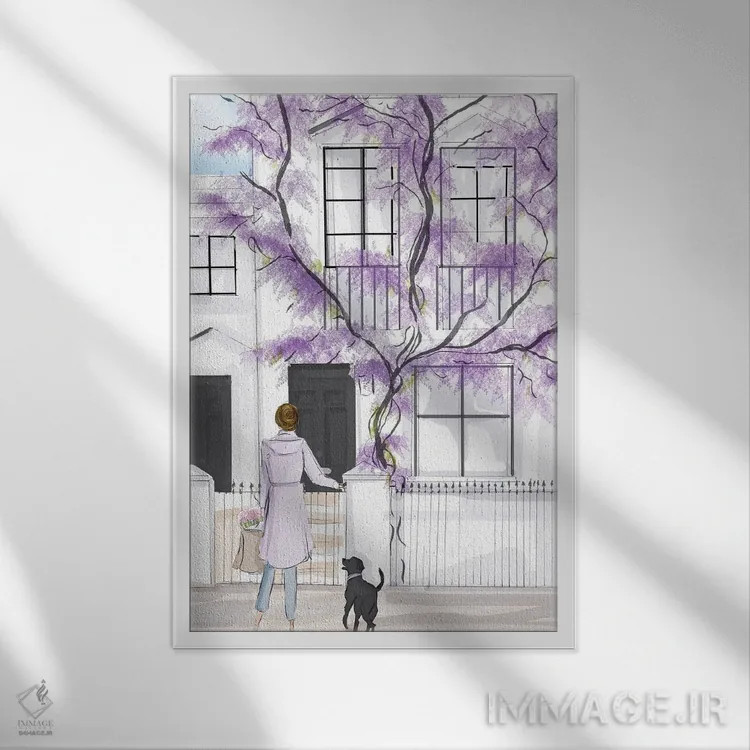 تابلو دکوراتیو آخر هفته در کنسینگتون اثر هدر استیلافسن - نمای قابدار سفید