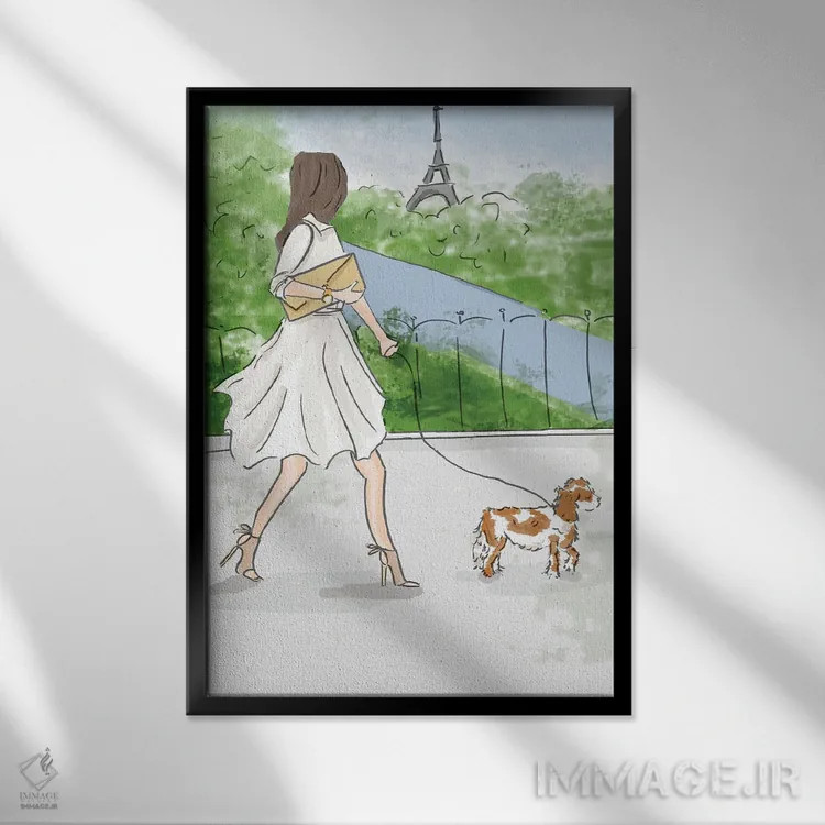 تابلو دکوراتیو آخر هفته در پاریس اثر هدر استیلافسن - نمای قابدار مشکی