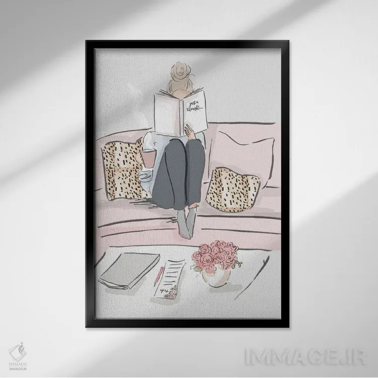 تابلو دکوراتیو دیوانه وار عاشق قهوه اثر هدر استیلافسن - نمای قابدار مشکی