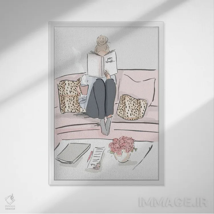 تابلو دکوراتیو دیوانه وار عاشق قهوه اثر هدر استیلافسن - نمای قابدار سفید