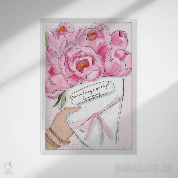تابلو دکوراتیو کارت عالیه اثر هدر استیلافسن - نمای قابدار سفید