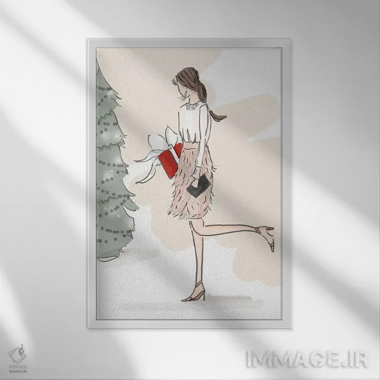 تابلو دکوراتیو کریسمس اثر هدر استیلافسن - نمای قابدار سفید