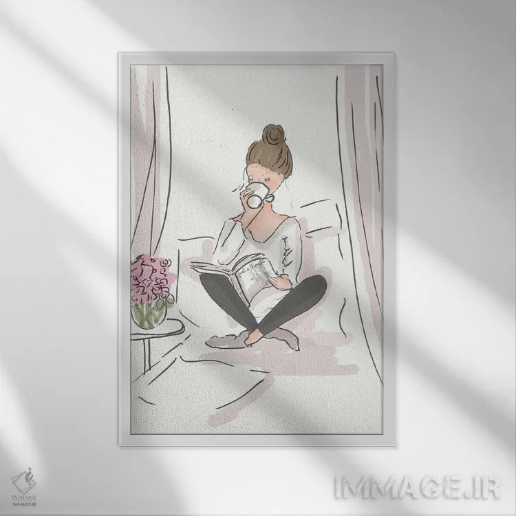 تابلو دکوراتیو اول قهوه اثر هدر استیلافسن - نمای قابدار سفید