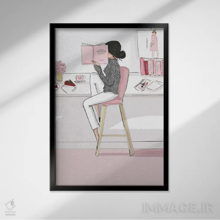 تابلو دکوراتیو فصل های فوریه اثر هدر استیلافسن - نمای قابدار مشکی