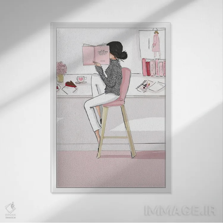 تابلو دکوراتیو فصل های فوریه اثر هدر استیلافسن - نمای قابدار سفید