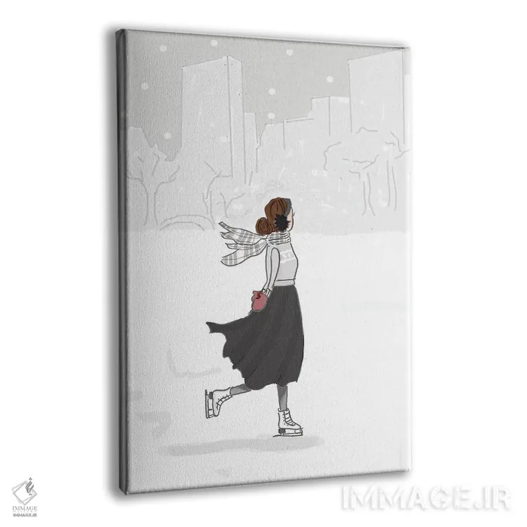 تابلو دکوراتیو اسکیت روی یخ اثر هدر استیلافسن - نمای پرسپکتیو محصول