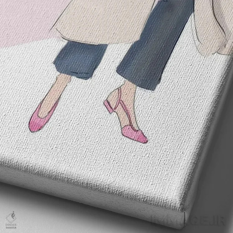 تابلو دکوراتیو رها کن و اجازه بده رشد کنی اثر هدر استیلافسن - نمای نزدیک بافت بوم