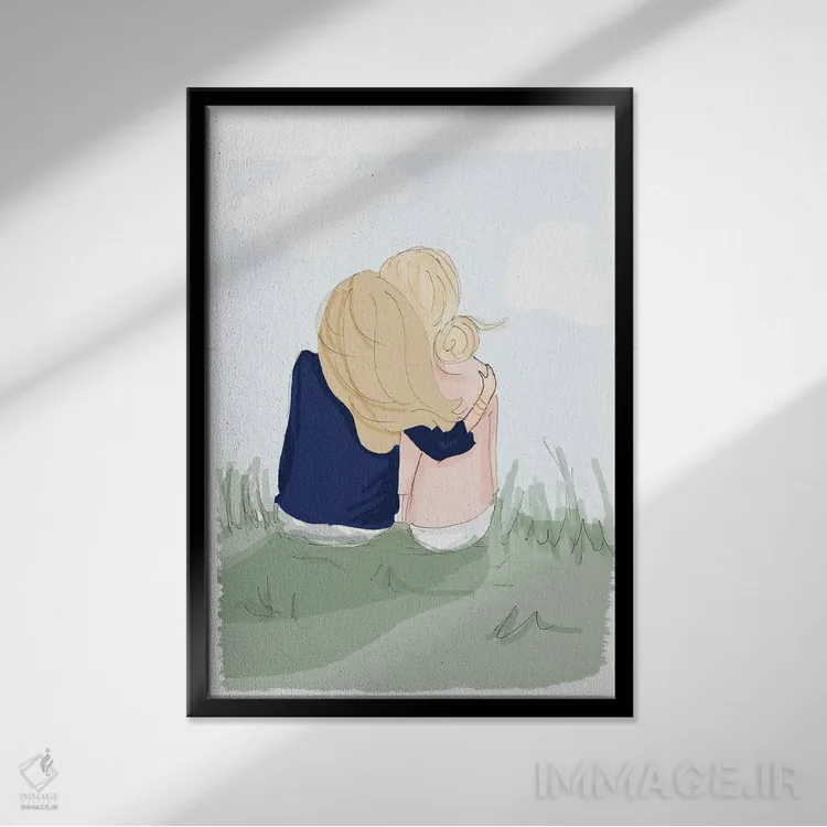 تابلو دکوراتیو فرشته ها اغلب در قالب دوست فرستاده می شوند اثر هدر استیلافسن - نمای قابدار مشکی