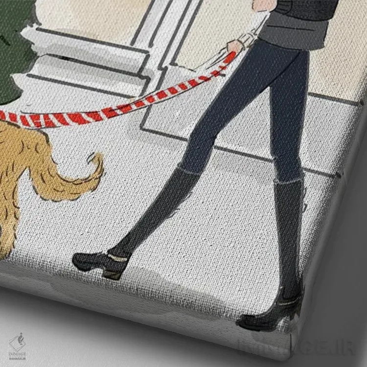 تابلو دکوراتیو کریسمس مبارک در روستا اثر هدر استیلافسن - نمای نزدیک بافت بوم