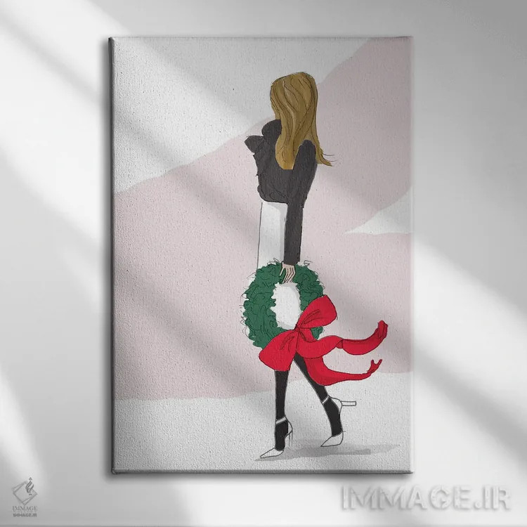 تابلو دکوراتیو کریسمس مبارک اثر هدر استیلافسن - نمای روبهرو روی دیوار