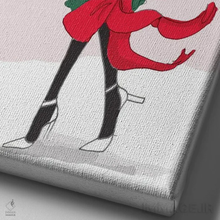 تابلو دکوراتیو کریسمس مبارک اثر هدر استیلافسن - نمای نزدیک بافت بوم