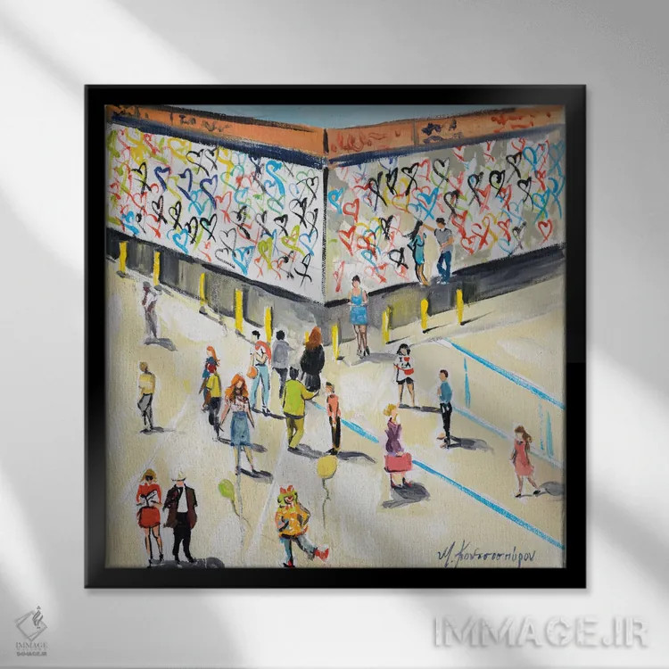 تابلو دکوراتیو قلب ها اثر مارینا کوتسو سپیرو - نمای قابدار مشکی
