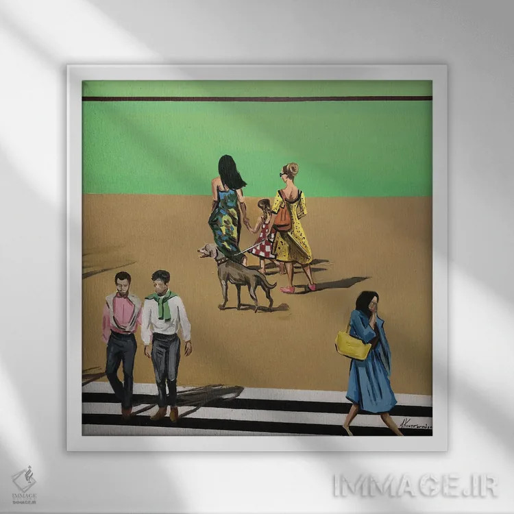 تابلو دکوراتیو پیاده روی اثر مارینا کوتسو سپیرو - نمای قابدار سفید