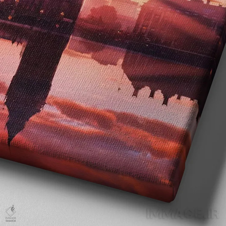 تابلو دکوراتیو "بیگ بن آفتابی" اثر هوبوپیبا - نمای نزدیک بافت بوم
