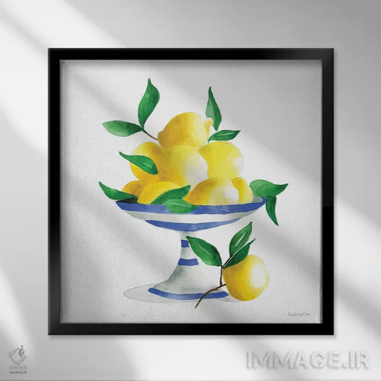 تابلو دکوراتیو "لیموهای اسپانیایی II" اثر مرسدس لوپز چارو - نمای قابدار مشکی