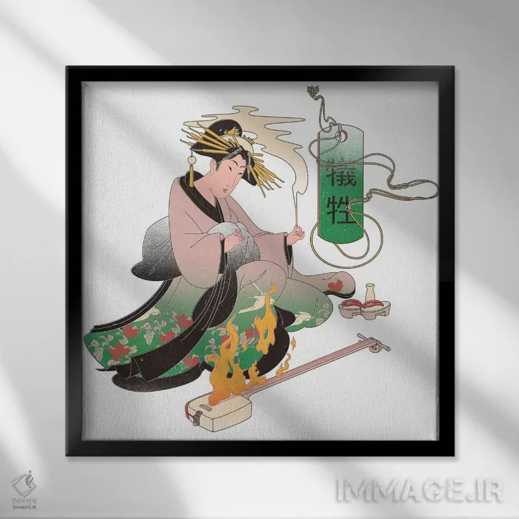 تابلو دکوراتیو "فداکاری" اثر ماتیوله - نمای قابدار مشکی