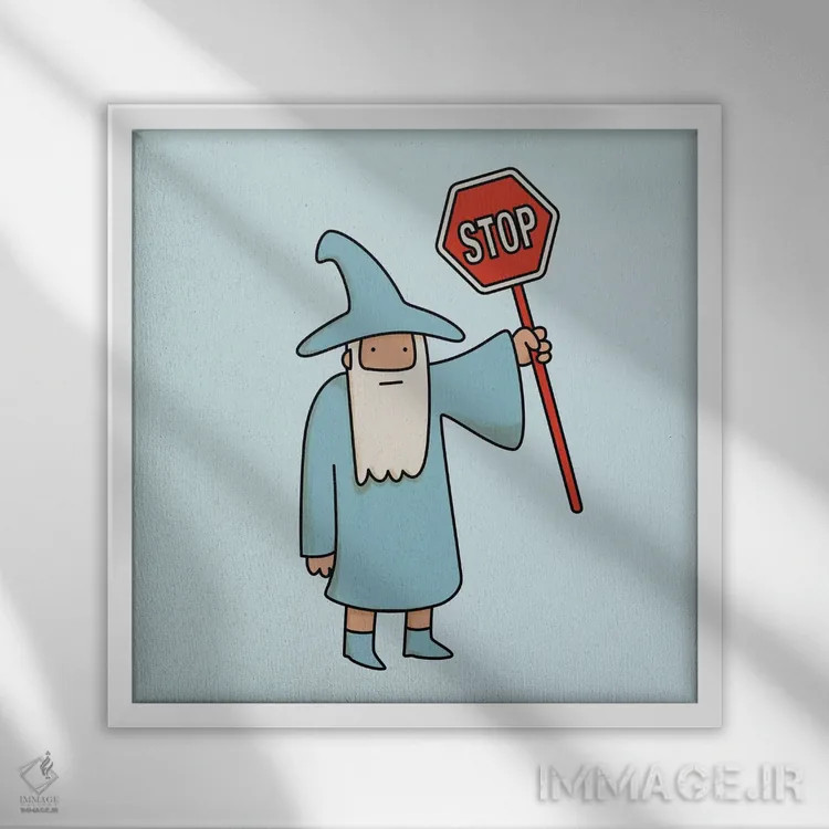 تابلو دکوراتیو "همه باید متوقف شوند" اثر ماتیوله - نمای قابدار سفید