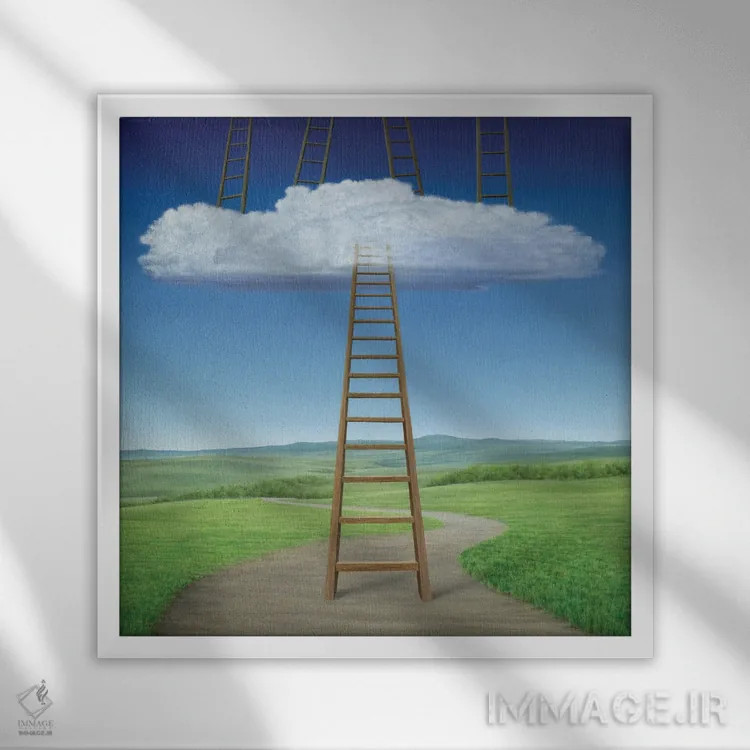 تابلو دکوراتیو "در یک روز زیبا" اثر مارلن ژانس - نمای قابدار سفید